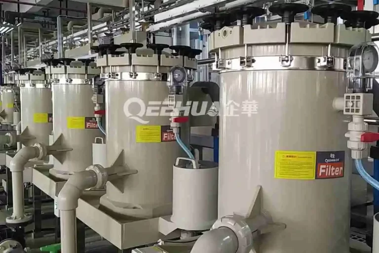 Chemical filter installation where cartridge loading changes the system curve